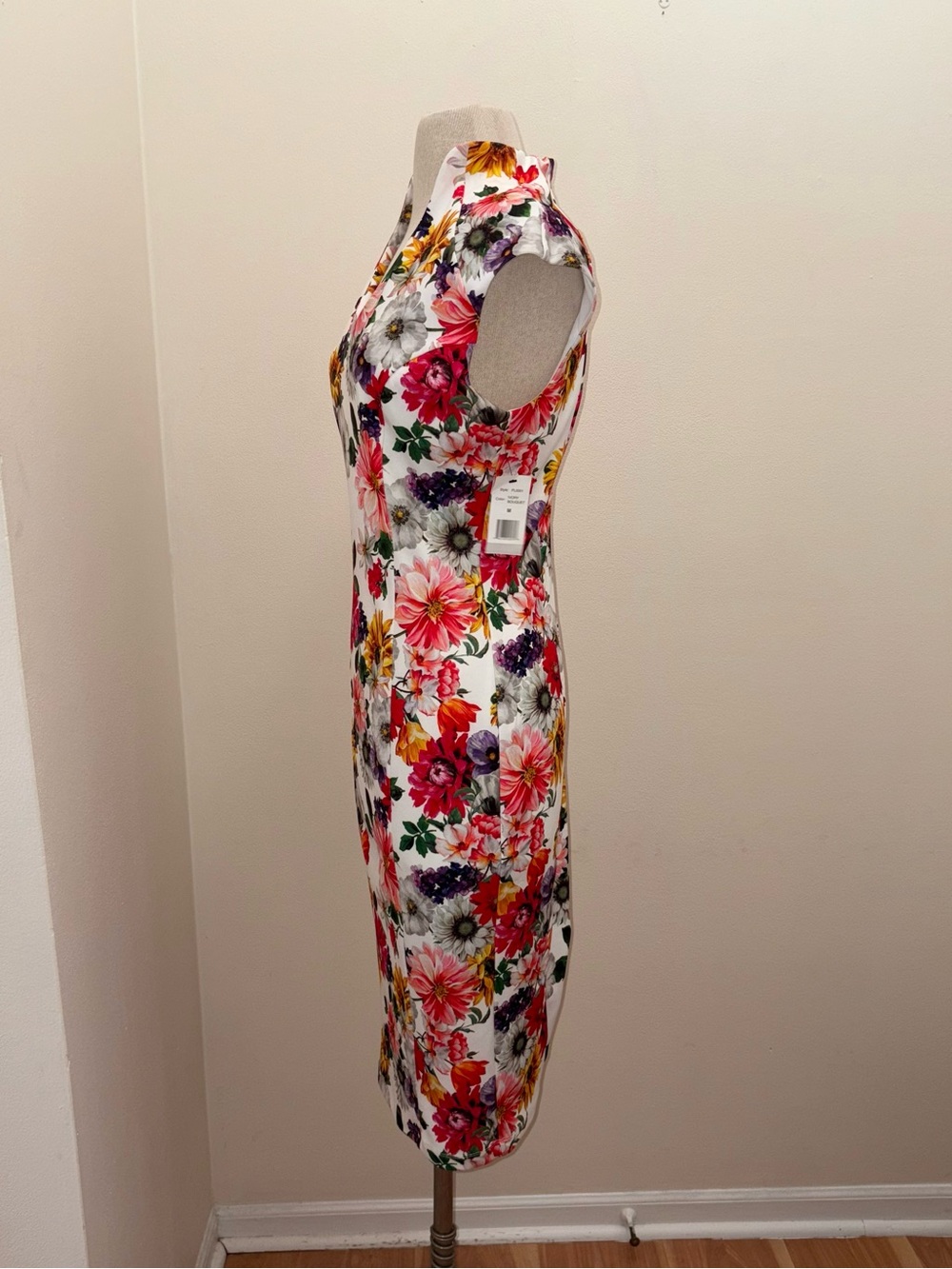 Alexia Admor NEW Floral Cap Sleeve Midi Dress Size Medium Cocktail Vacation - Picture 4 of 16